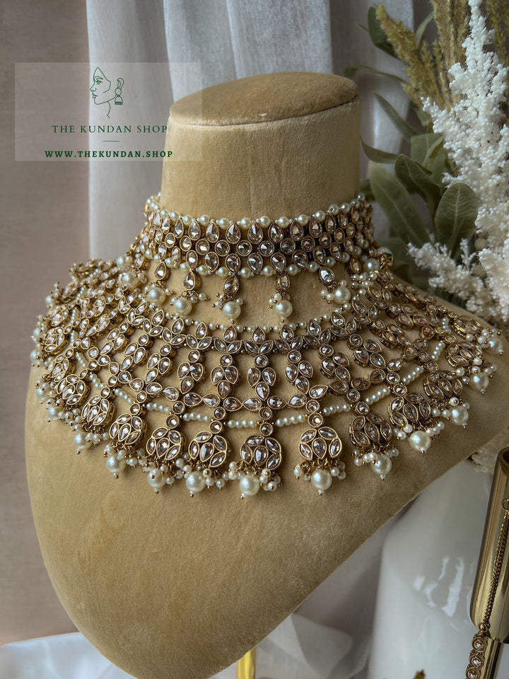 Fantasy in Champagne Pearl Necklace Sets THE KUNDAN SHOP 