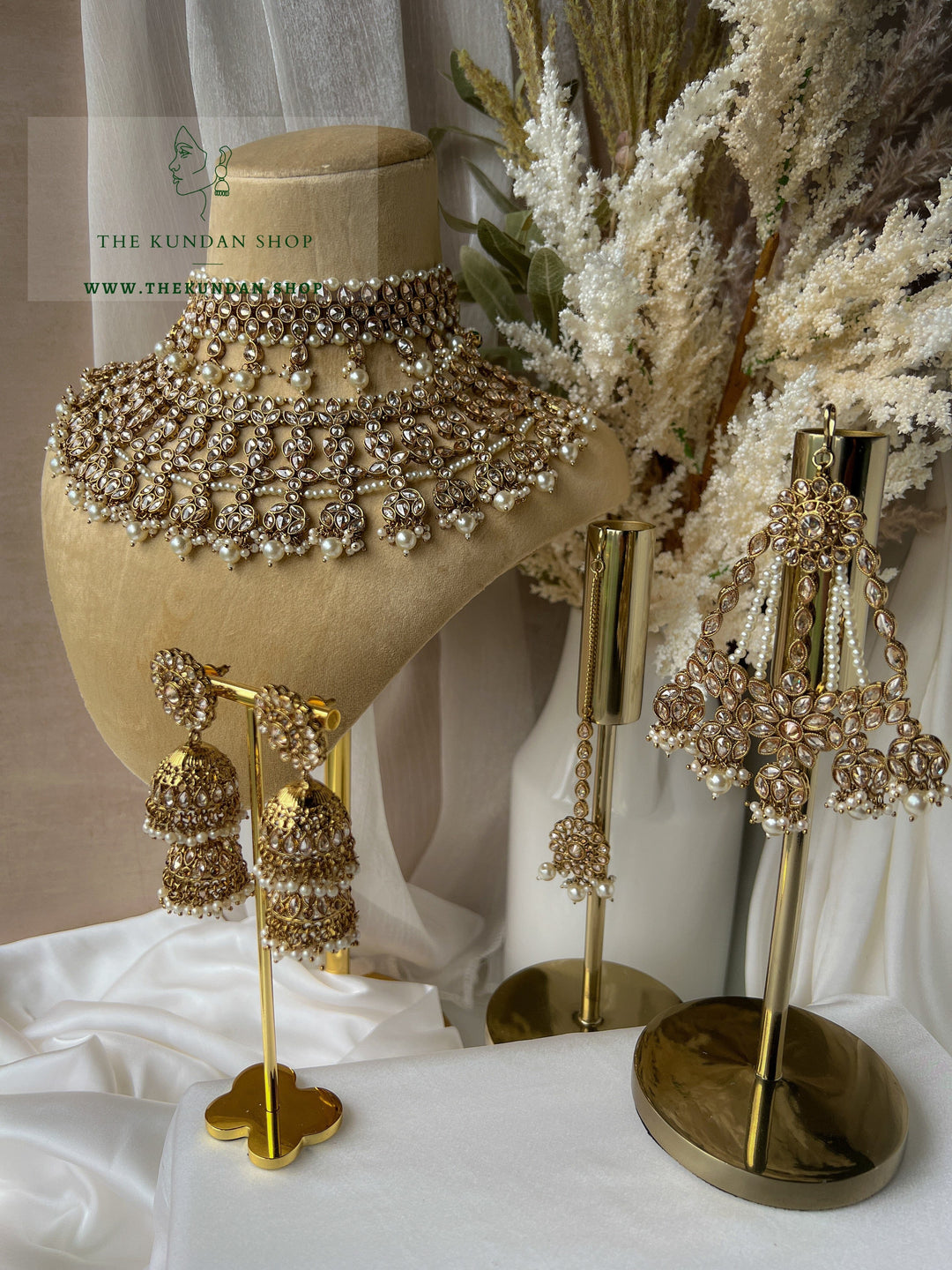 Fantasy in Champagne Pearl Necklace Sets THE KUNDAN SHOP 