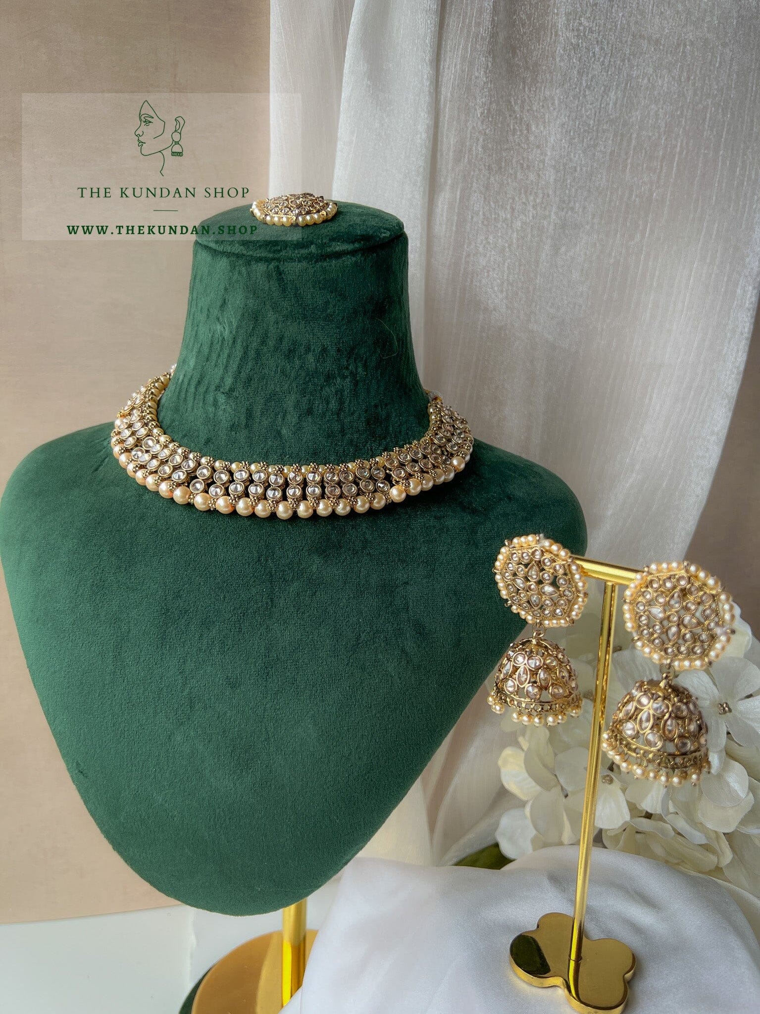 Raised in Champagne Necklace Sets THE KUNDAN SHOP 