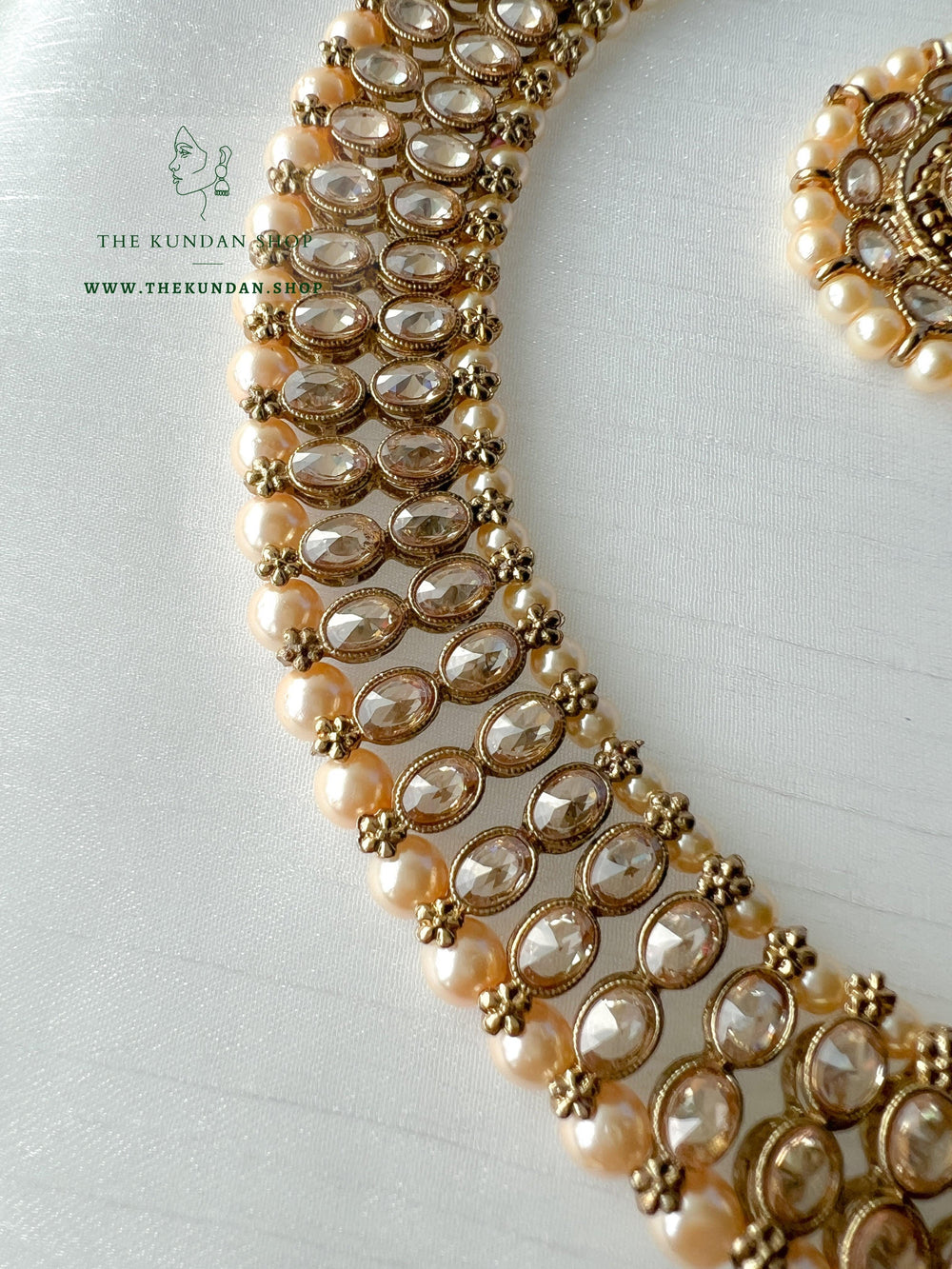 Flushed Polki in Champagne Necklace Sets THE KUNDAN SHOP 