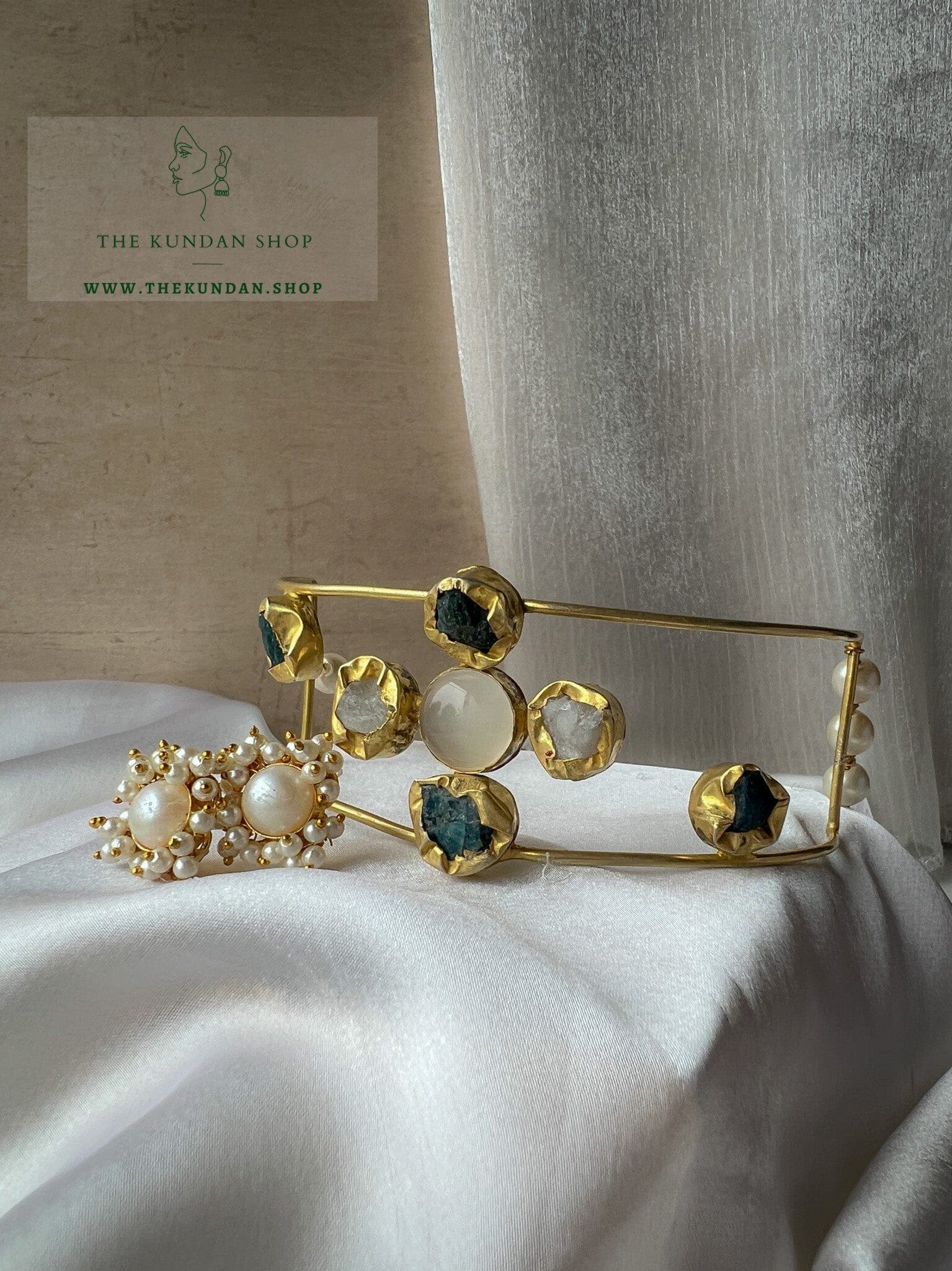Friends in Blue & Pearl Necklace Sets THE KUNDAN SHOP 