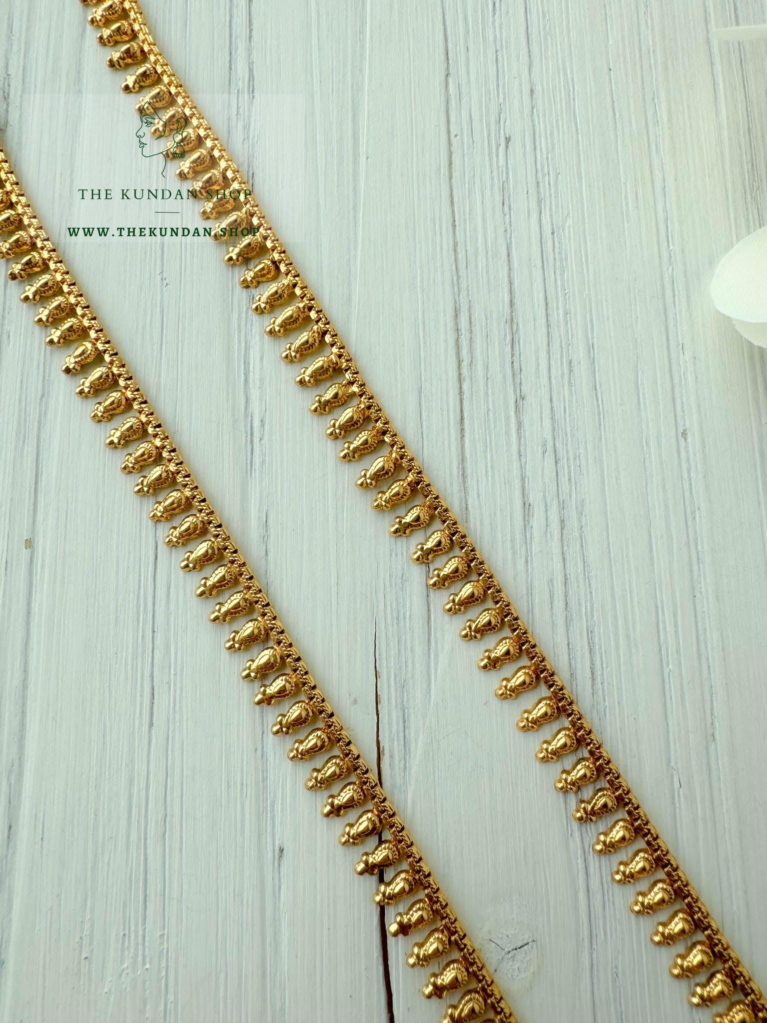 Classical in Golden // Dainty Anklets Anklets THE KUNDAN SHOP 