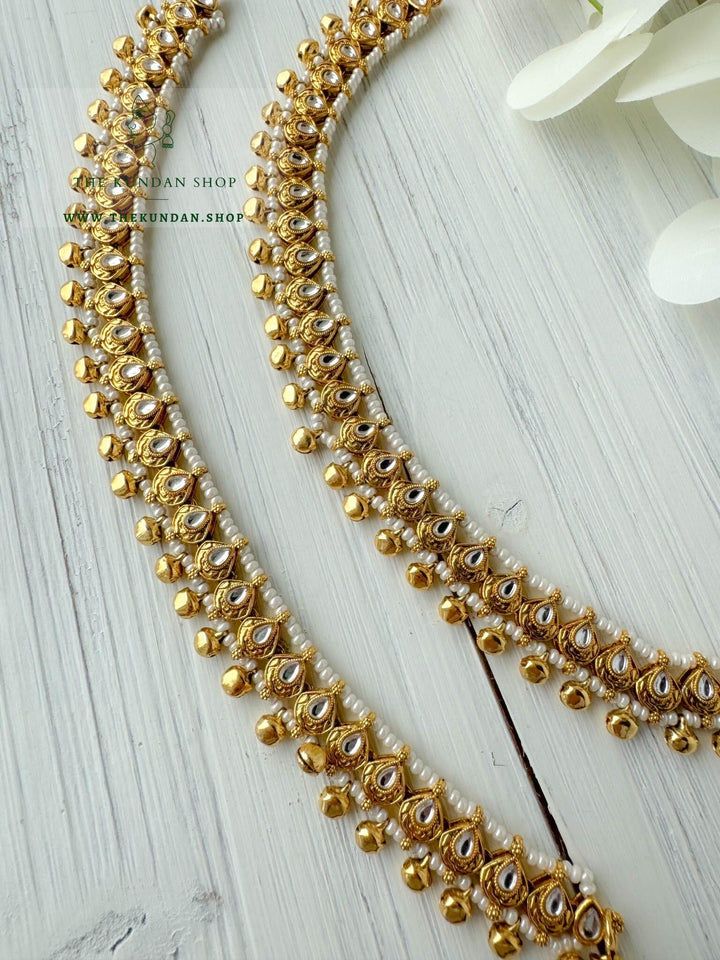 Antique Gold in Clear // Anklets Anklets THE KUNDAN SHOP 