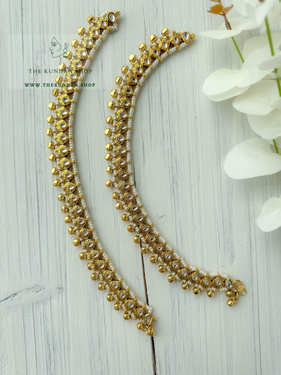 Antique Gold in Clear // Anklets Anklets THE KUNDAN SHOP 