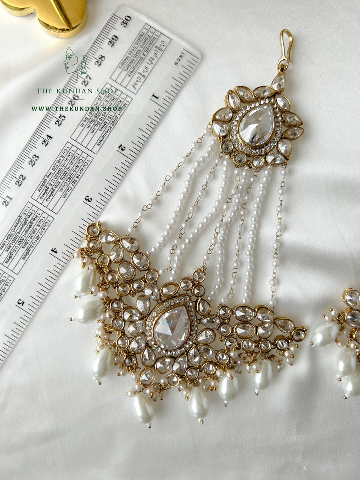 Stacked 2.0 in Champagne Clear Necklace Sets THE KUNDAN SHOP 