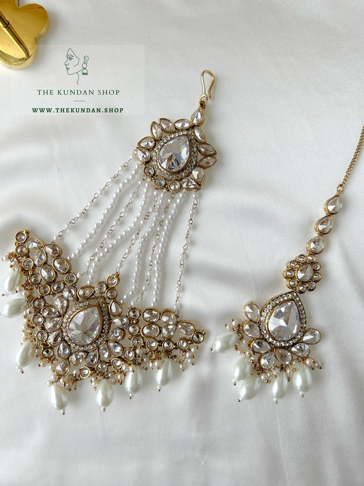 Stacked 2.0 in Champagne Clear Necklace Sets THE KUNDAN SHOP 