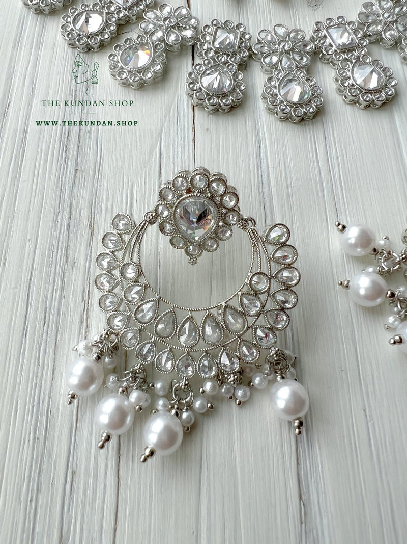Heavenly in Silver Necklace Sets THE KUNDAN SHOP 