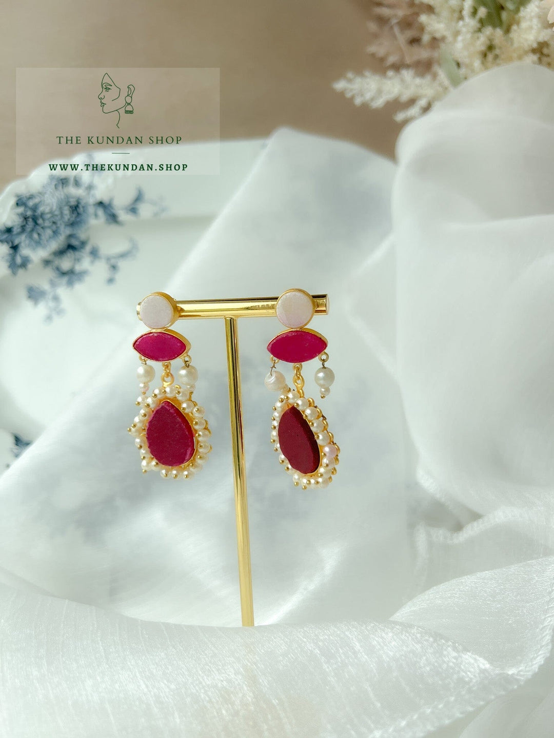 Hushed with Pearl Cluster Earrings THE KUNDAN SHOP 