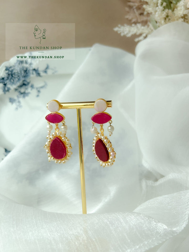 Hushed with Pearl Cluster Earrings THE KUNDAN SHOP 