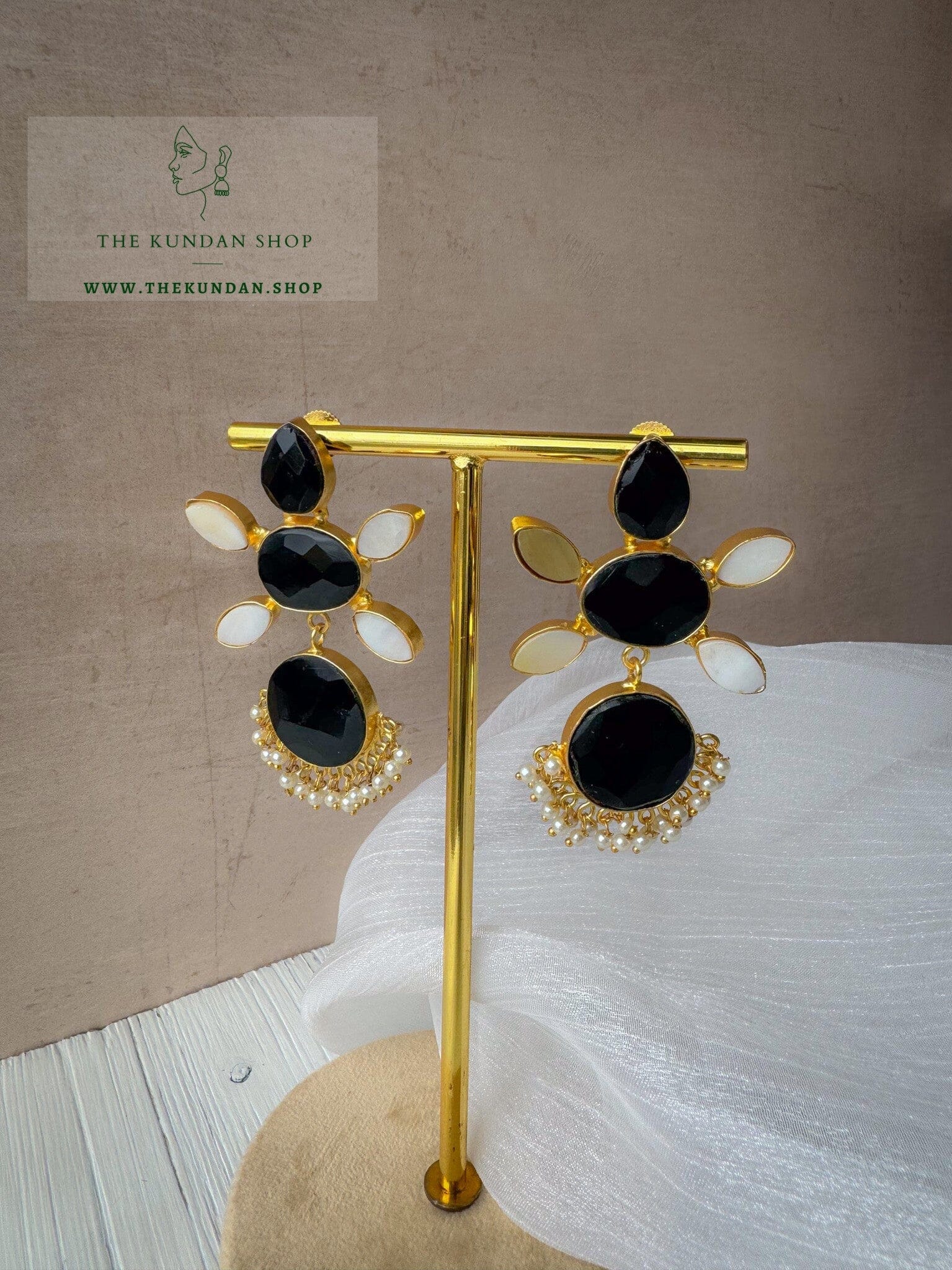 Knowledge in Mother of Pearl Earrings THE KUNDAN SHOP 