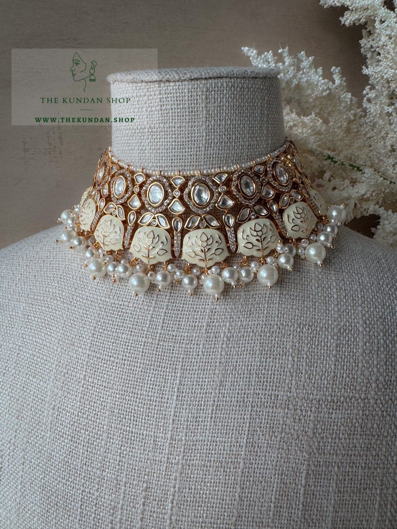 Loyal in Cream Meenakari Necklace Sets THE KUNDAN SHOP 