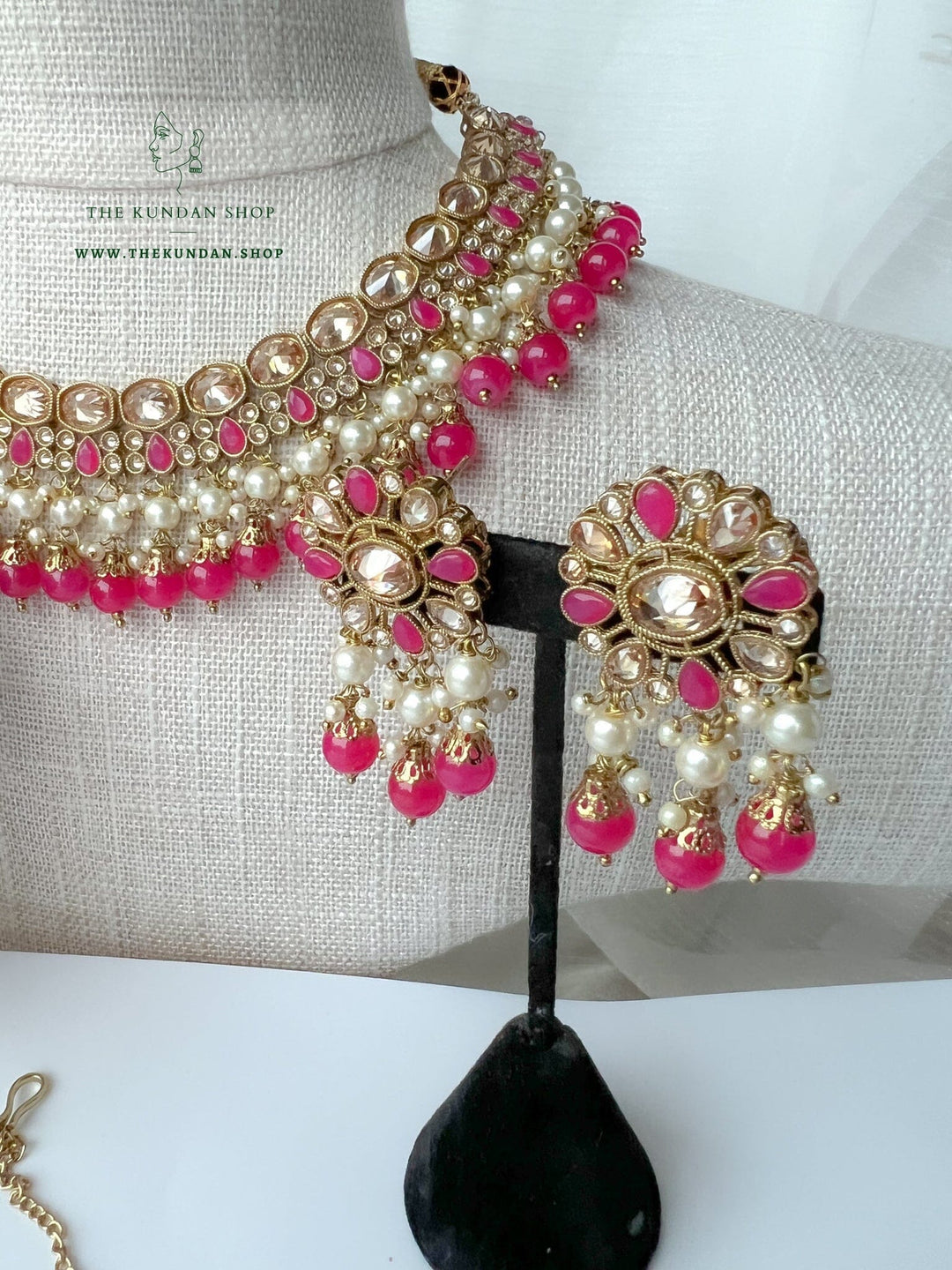 Envy Polki in Dark Pink Necklace Sets THE KUNDAN SHOP 