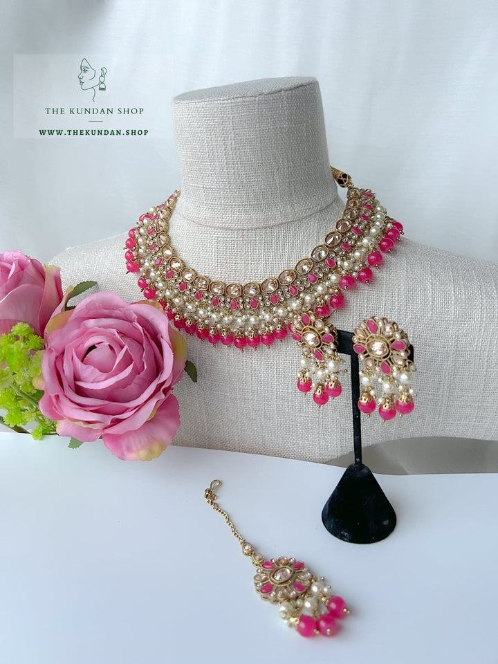 Envy Polki in Dark Pink Necklace Sets THE KUNDAN SHOP 