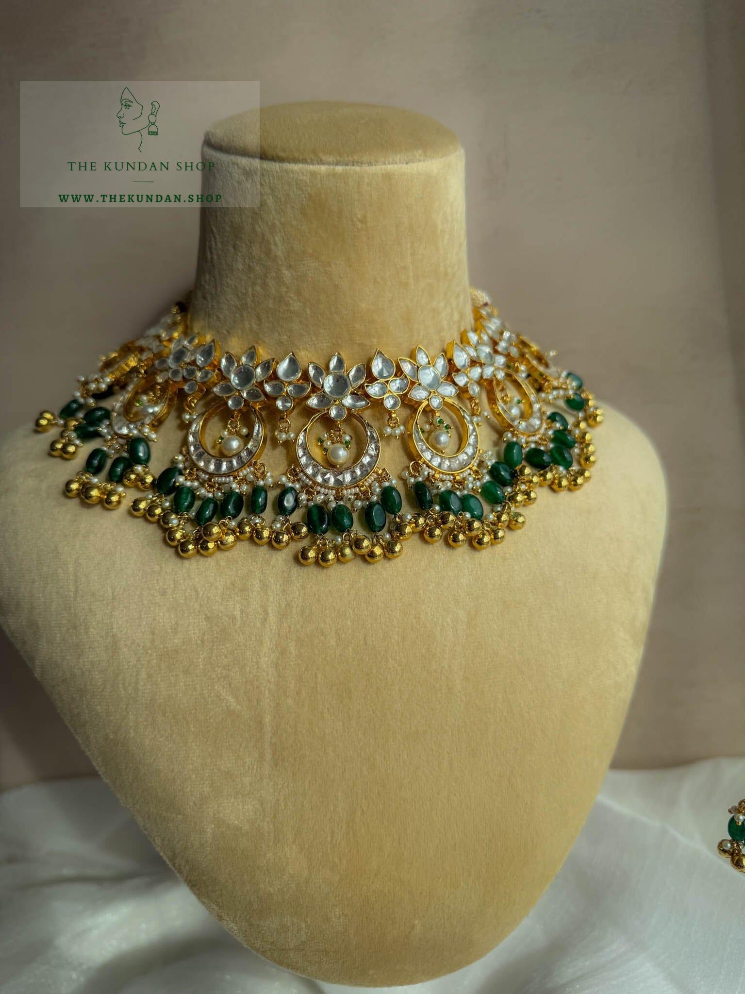 Chaand Raat in Dark Green Necklace Sets THE KUNDAN SHOP 