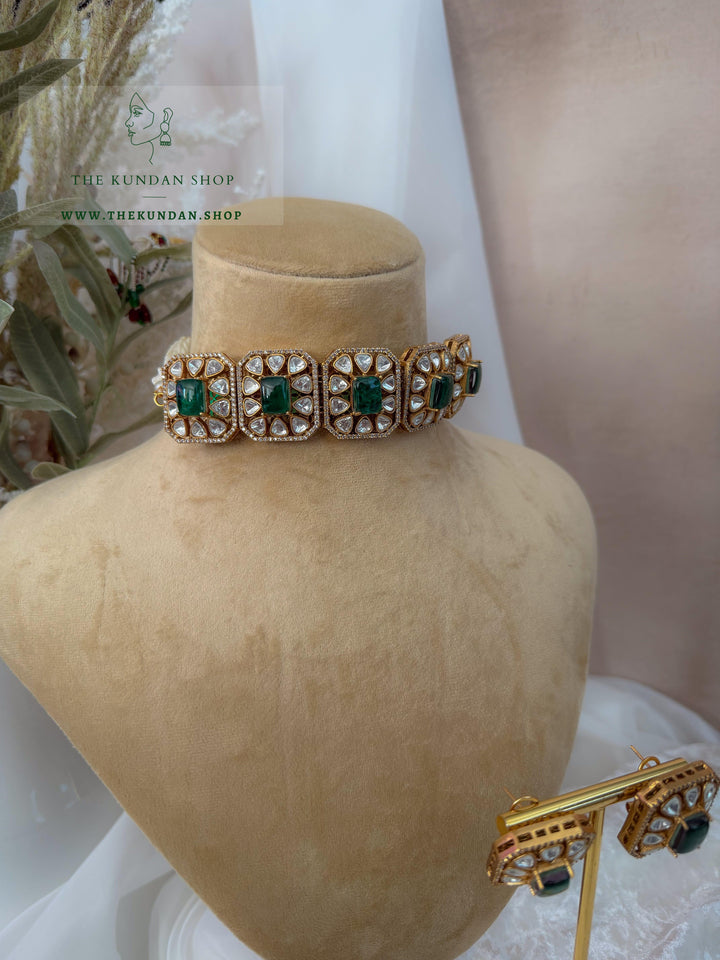 Prism in Stone // Dark Green Necklace Sets THE KUNDAN SHOP 