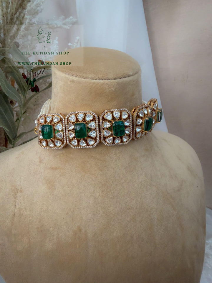 Prism in Stone // Dark Green Necklace Sets THE KUNDAN SHOP 