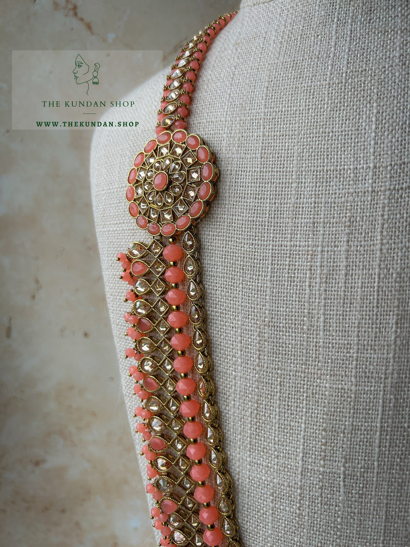 My Story in Dark Peach Necklace Sets THE KUNDAN SHOP 