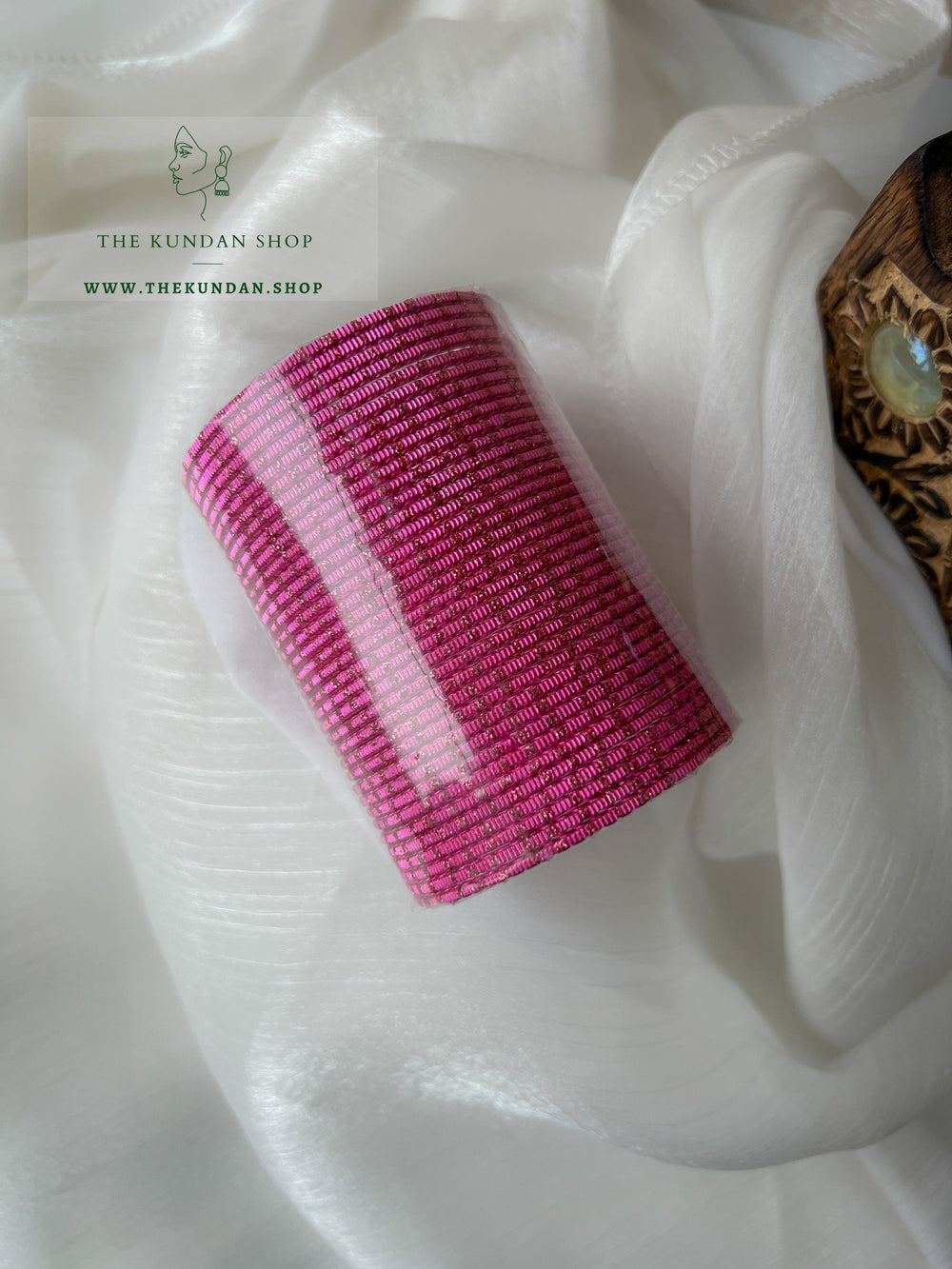 Sparkle & Sheen Bangles in Pink Bangles THE KUNDAN SHOP 