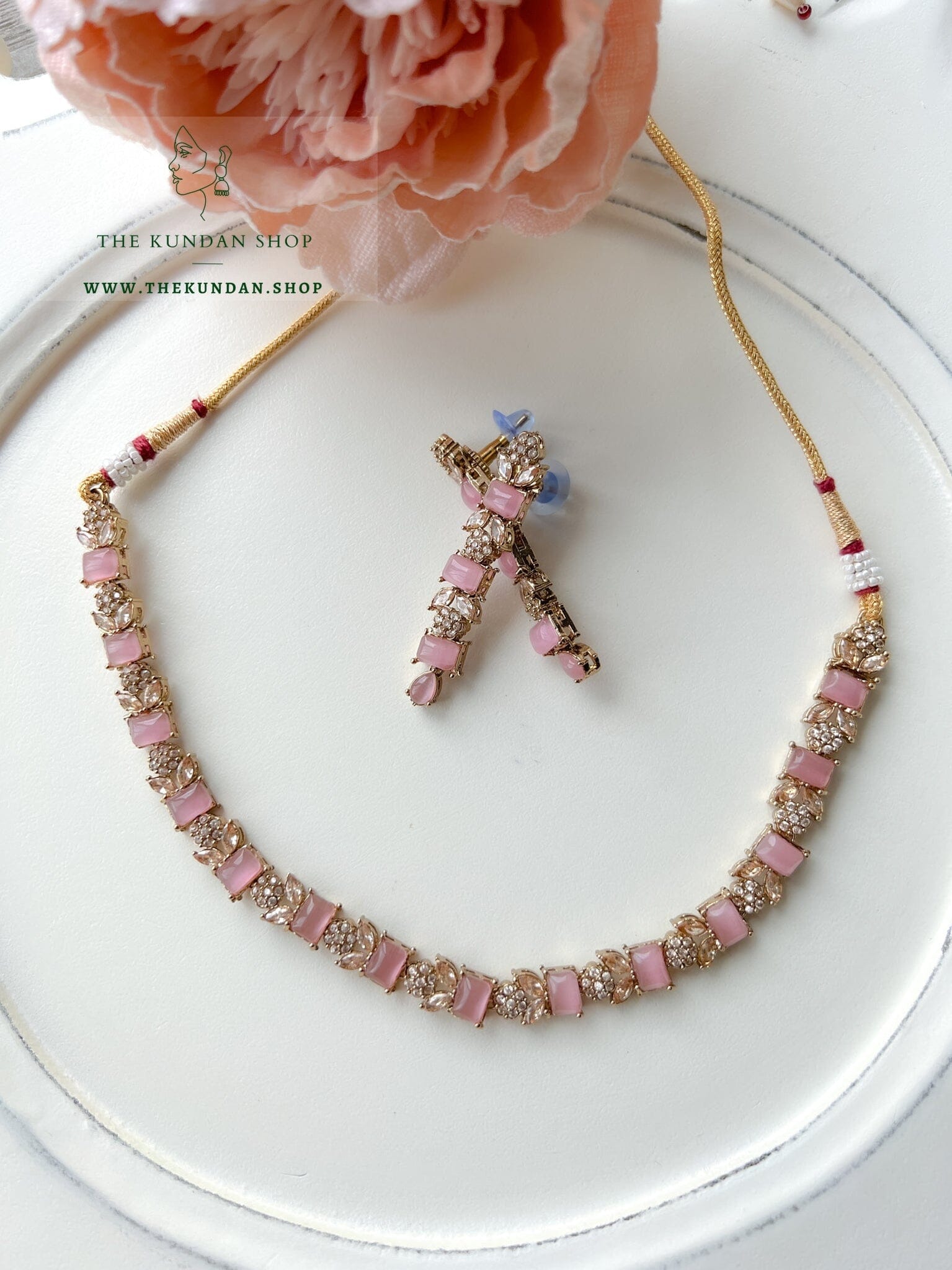 Interest Champagne in Dark Pink Necklace Sets THE KUNDAN SHOP 