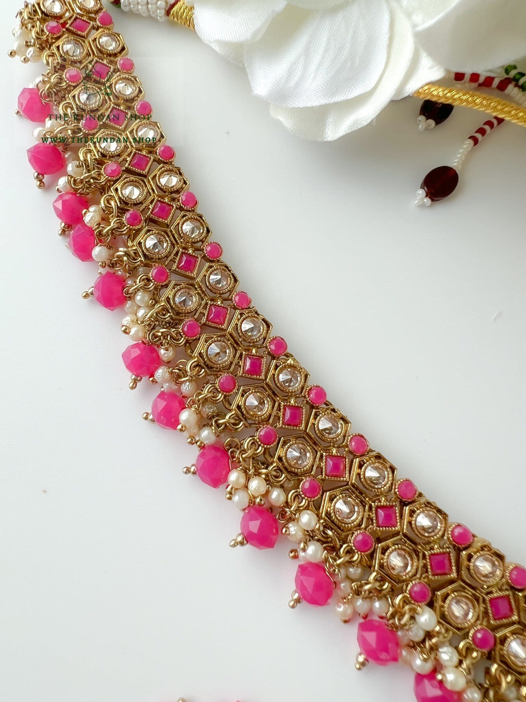 Keeper in Dark Pink Necklace Sets THE KUNDAN SHOP 