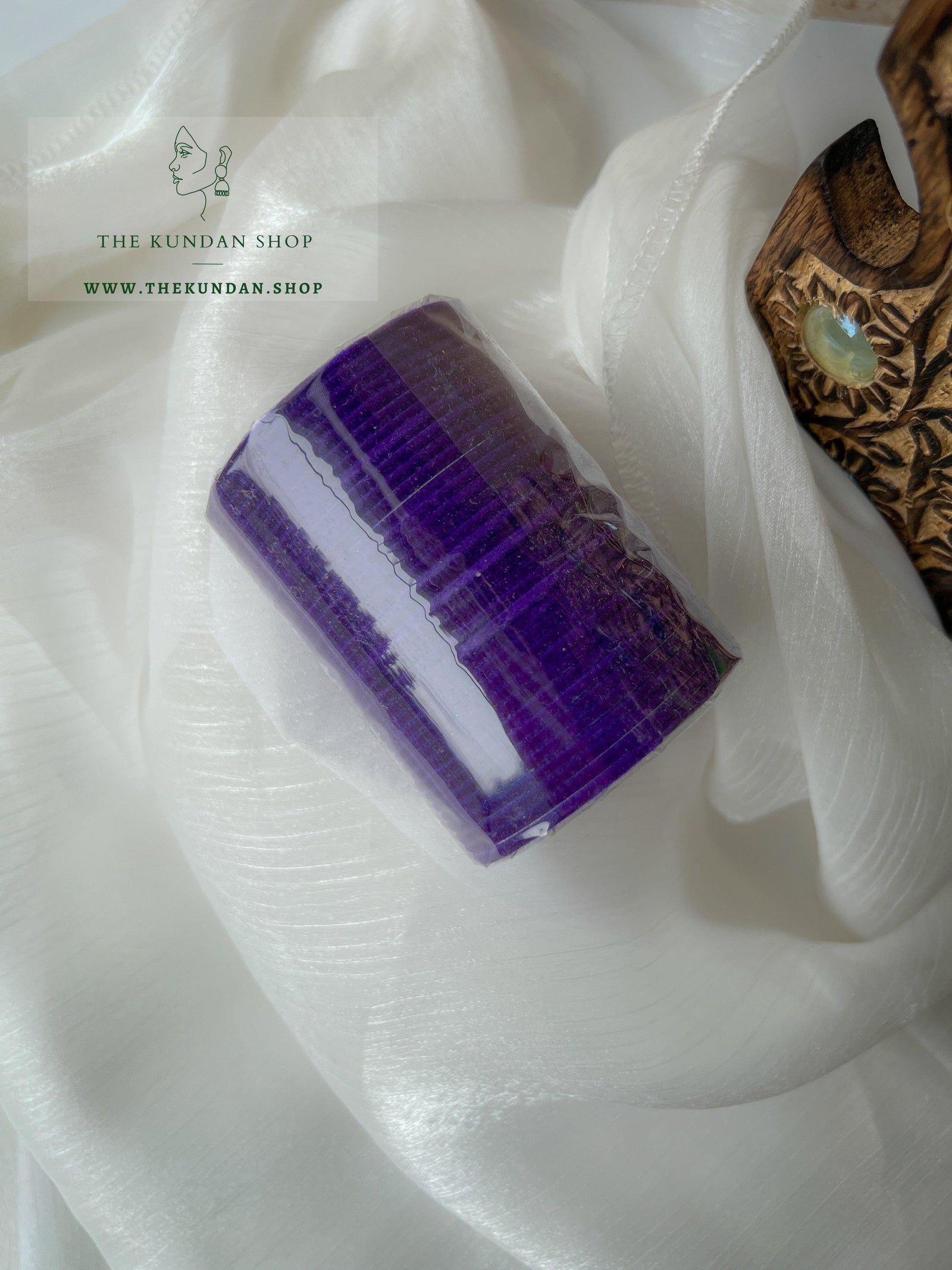 Velvet Bangles in Dark Purple Bangles THE KUNDAN SHOP 