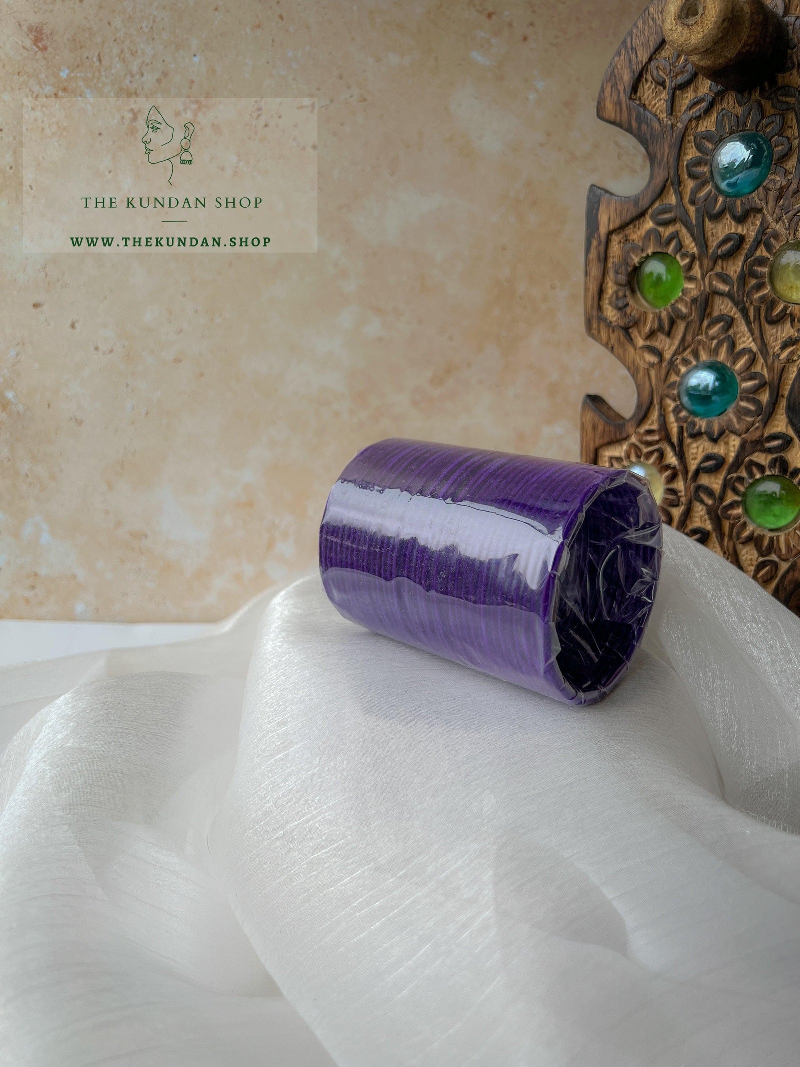 Velvet Bangles in Dark Purple Bangles THE KUNDAN SHOP 