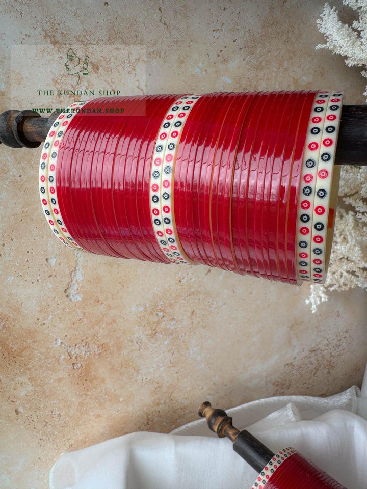 The Traditional Bride in Dark Red Bangles THE KUNDAN SHOP 