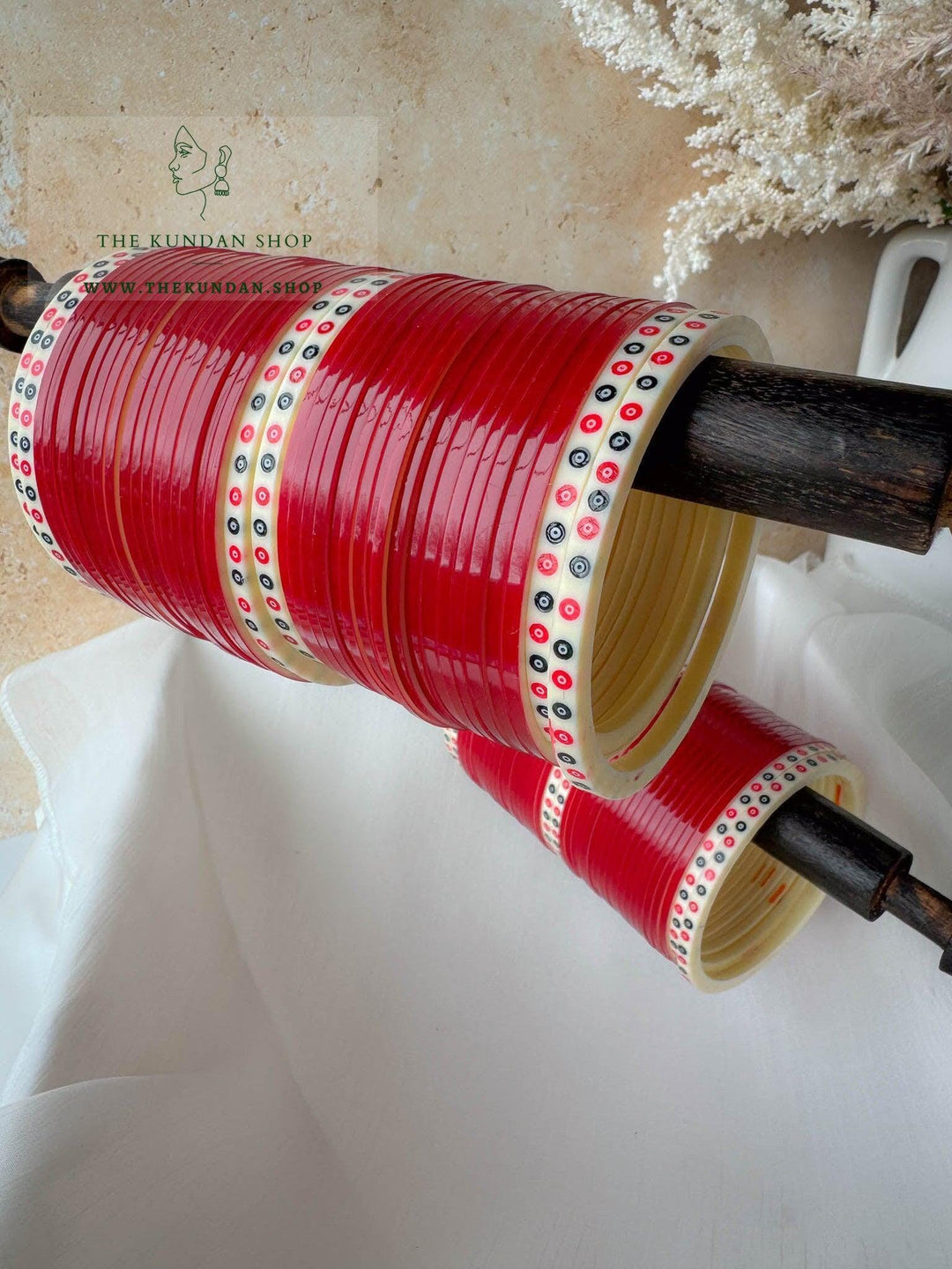 The Traditional Bride in Dark Red Bangles THE KUNDAN SHOP 