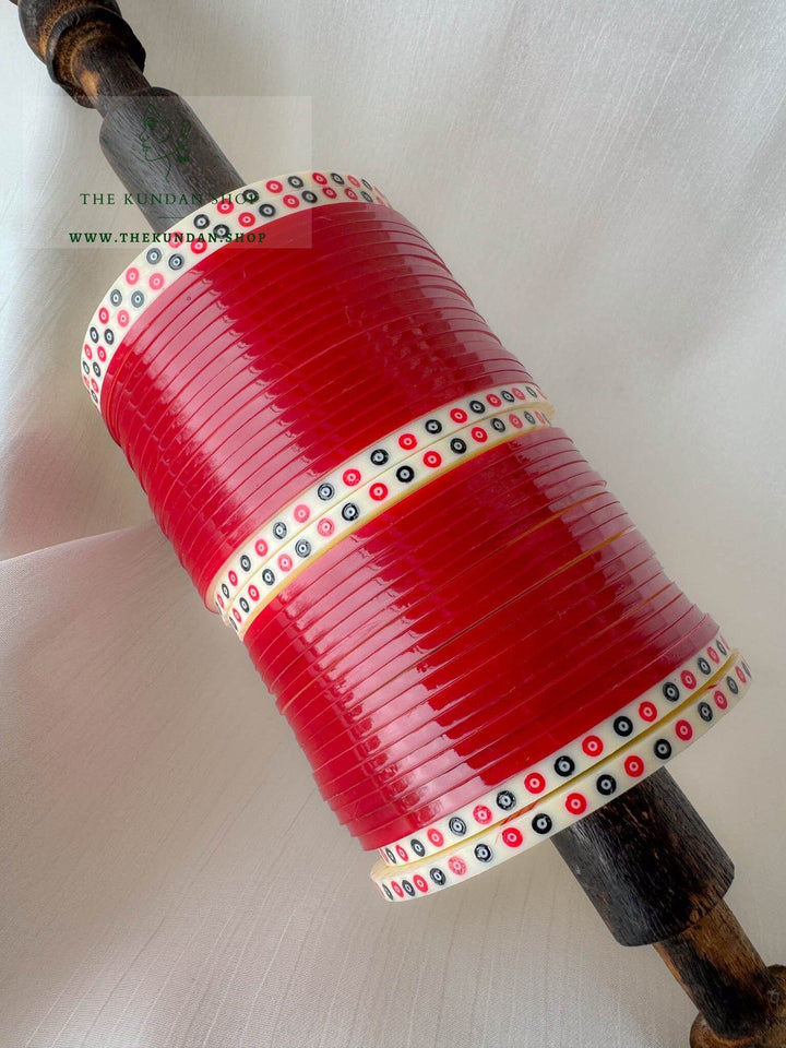The Traditional Bride in Dark Red Bangles THE KUNDAN SHOP 