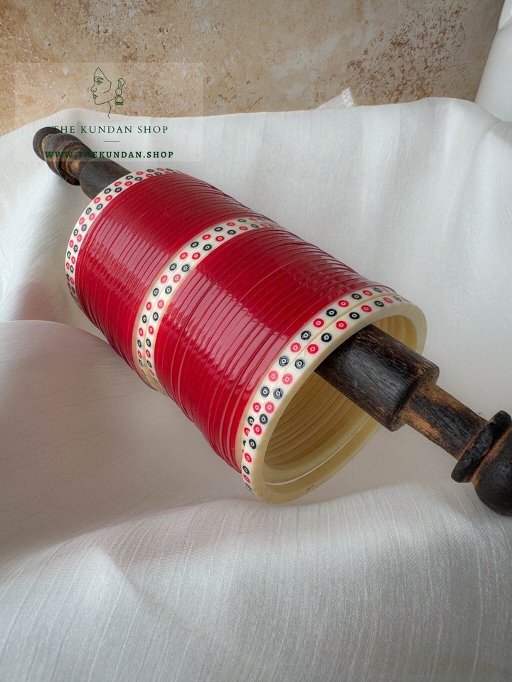 The Traditional Bride in Dark Red Bangles THE KUNDAN SHOP 