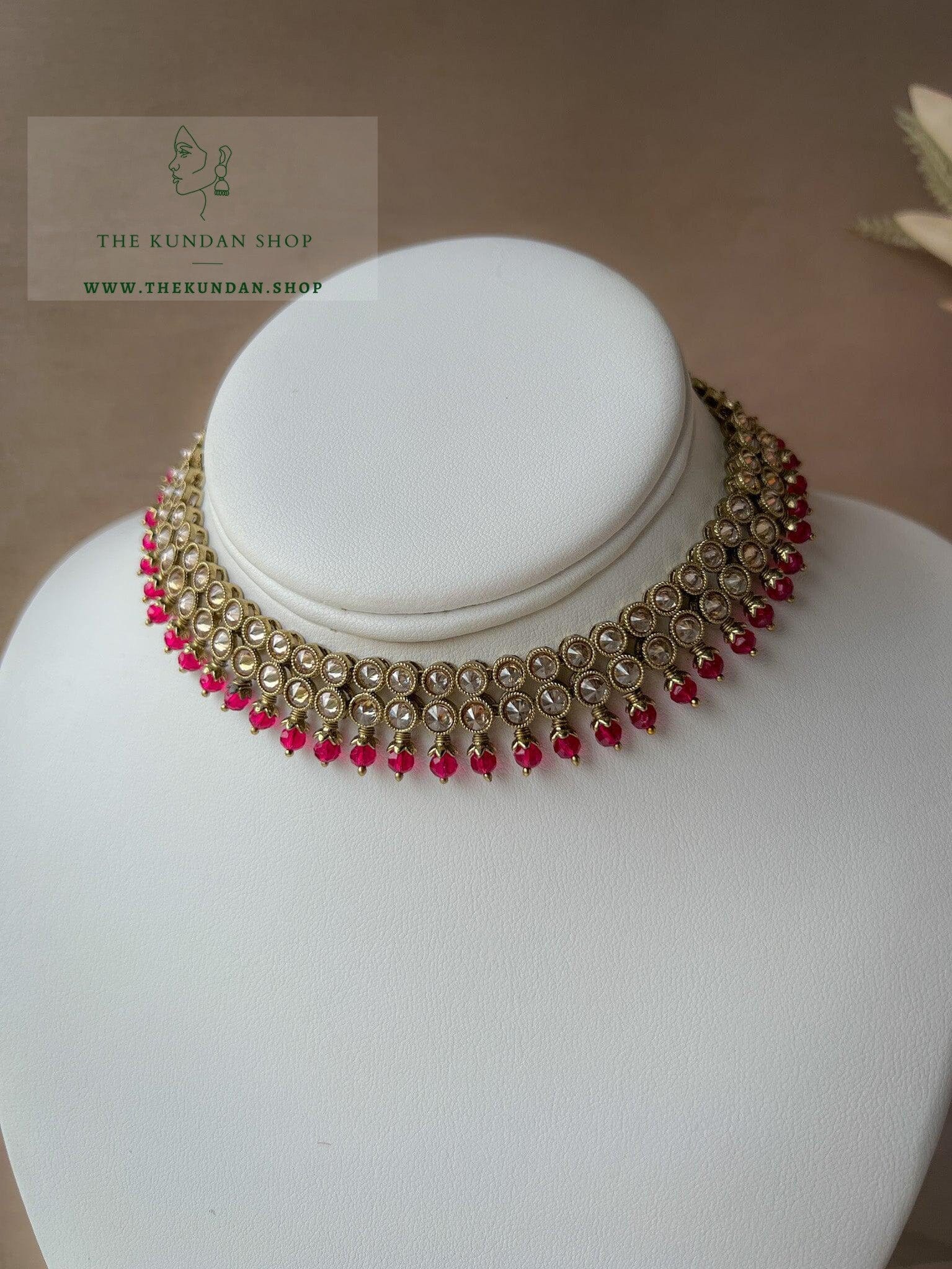 Impress Polki in Dark Pink Necklace Sets THE KUNDAN SHOP 