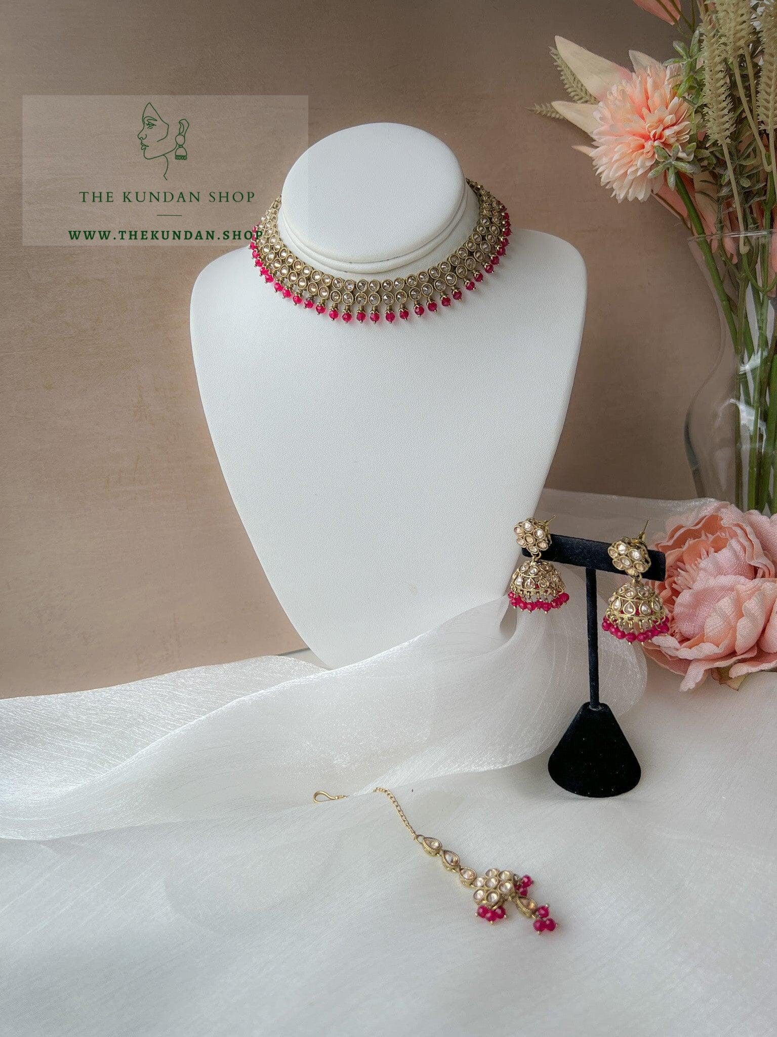 Impress Polki in Dark Pink Necklace Sets THE KUNDAN SHOP 