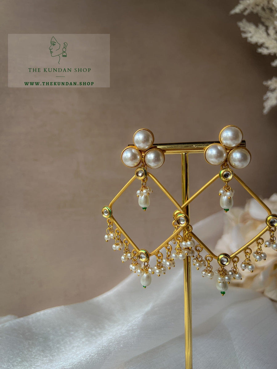 Conflicted in a Diamond Earrings THE KUNDAN SHOP Pearl 