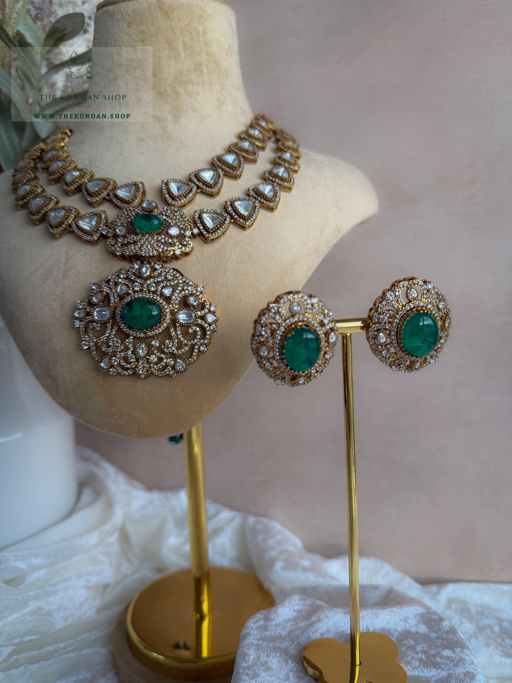 Emerald Myth Pendant Necklace Sets THE KUNDAN SHOP 