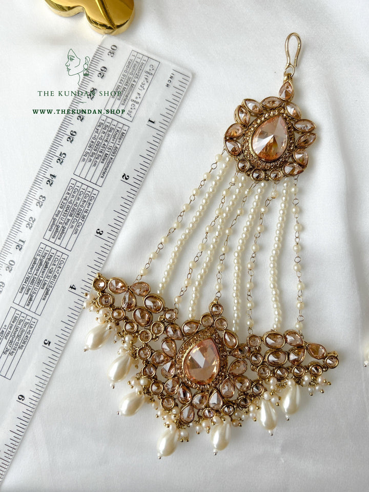 Stacked 2.0 in Champagne Pearl Necklace Sets THE KUNDAN SHOP 