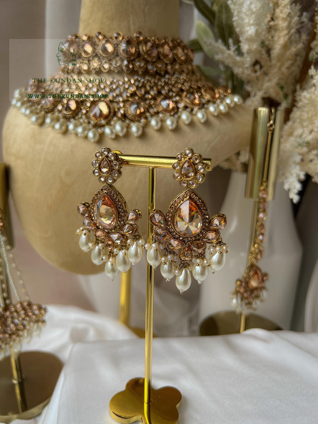 Stacked 2.0 in Champagne Pearl Necklace Sets THE KUNDAN SHOP 