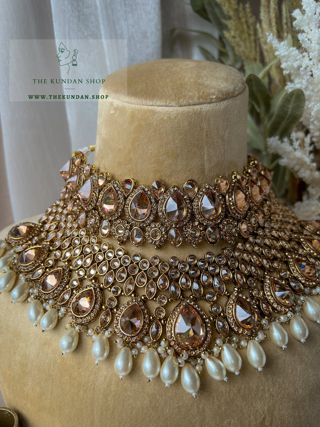 Stacked 2.0 in Champagne Pearl Necklace Sets THE KUNDAN SHOP 