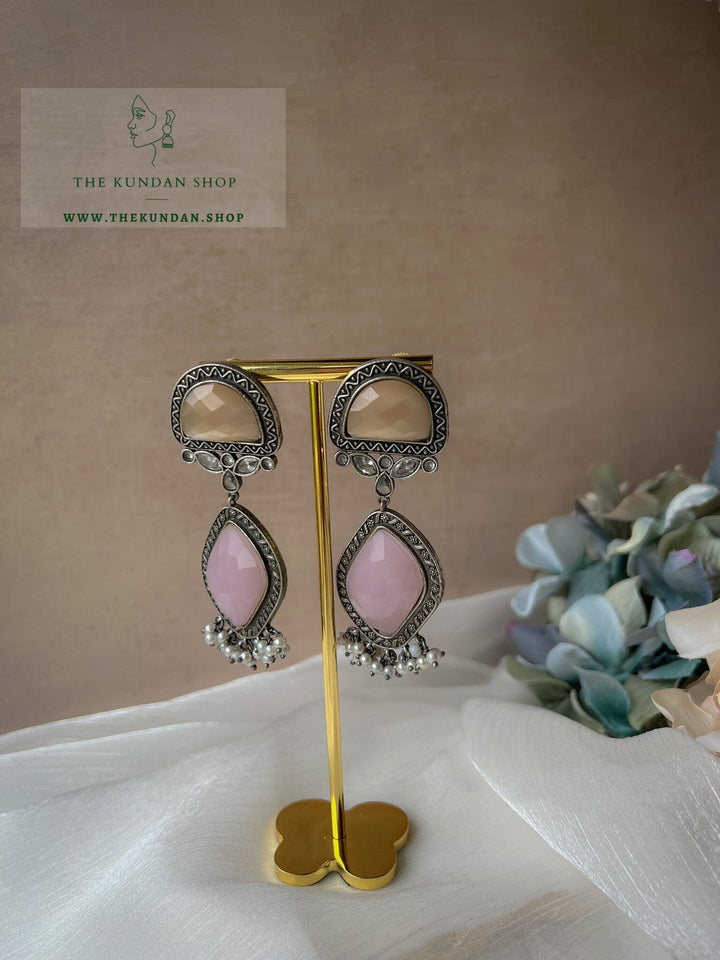Double Drops in Oxidized Earrings THE KUNDAN SHOP 
