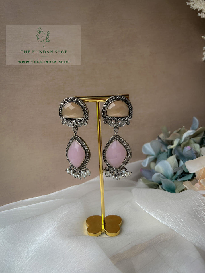 Double Drops in Oxidized Earrings THE KUNDAN SHOP 
