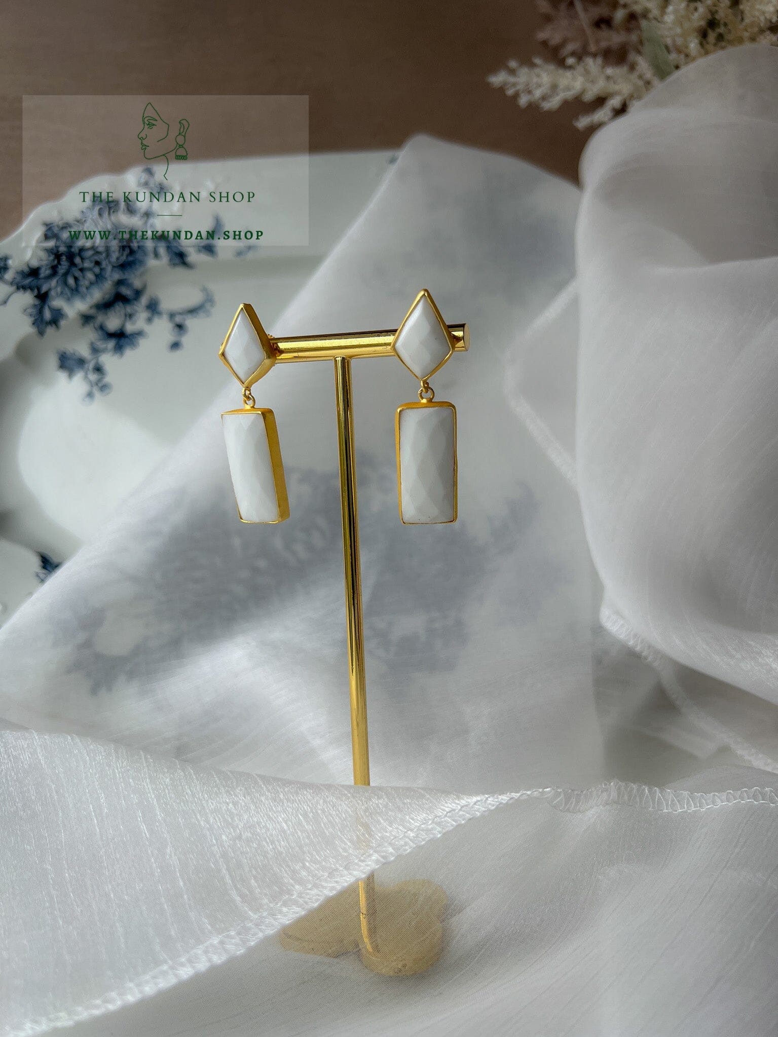Turnaround in White Earrings THE KUNDAN SHOP White 