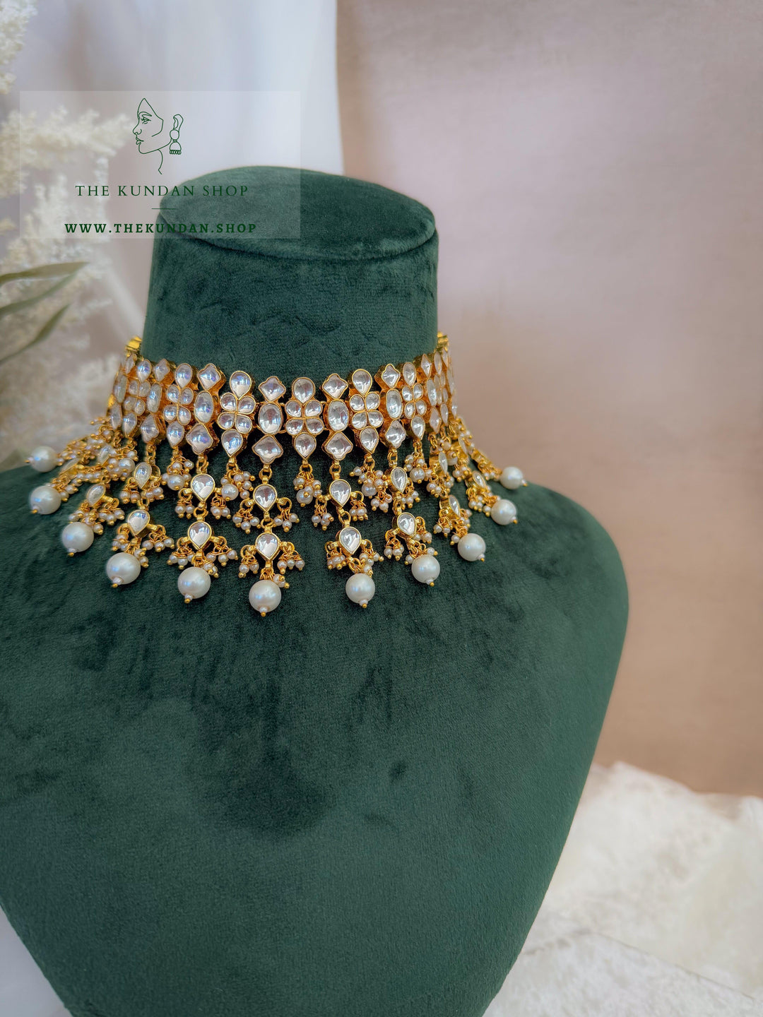 Adament in Pearl &amp; Kundan Drops Necklace Sets THE KUNDAN SHOP 