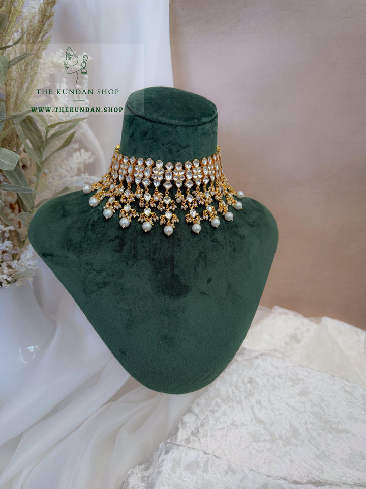 Adament in Pearl &amp; Kundan Drops Necklace Sets THE KUNDAN SHOP 