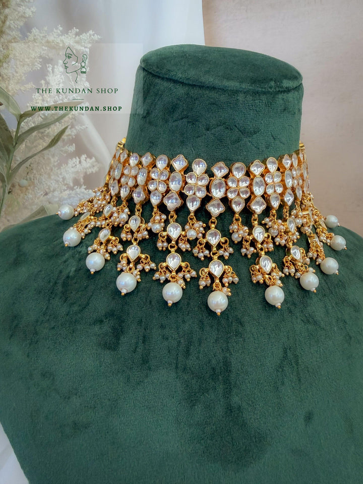 Adament in Pearl &amp; Kundan Drops Necklace Sets THE KUNDAN SHOP 