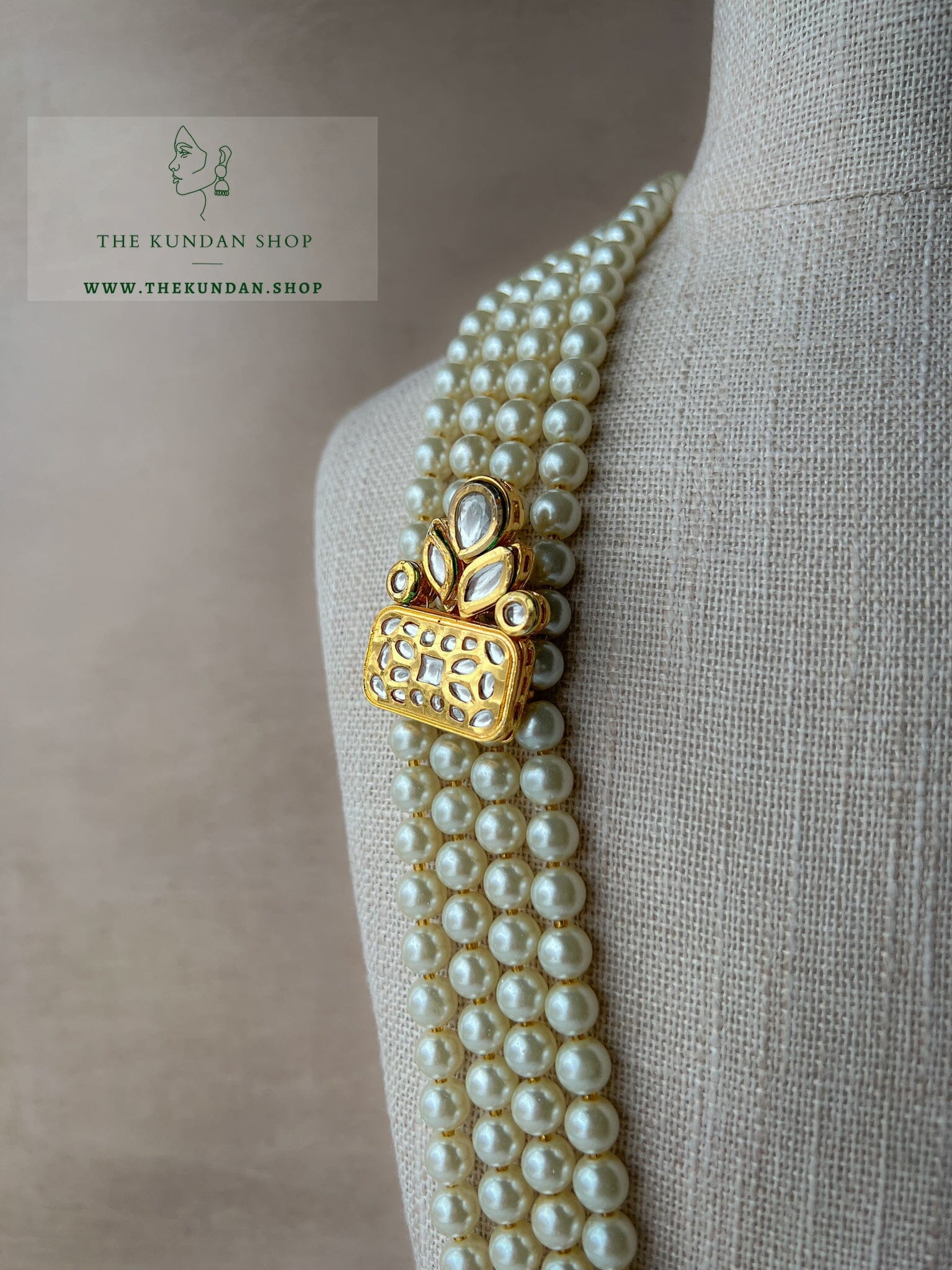 Dual Pendant White Mala Grooms Mala THE KUNDAN SHOP 