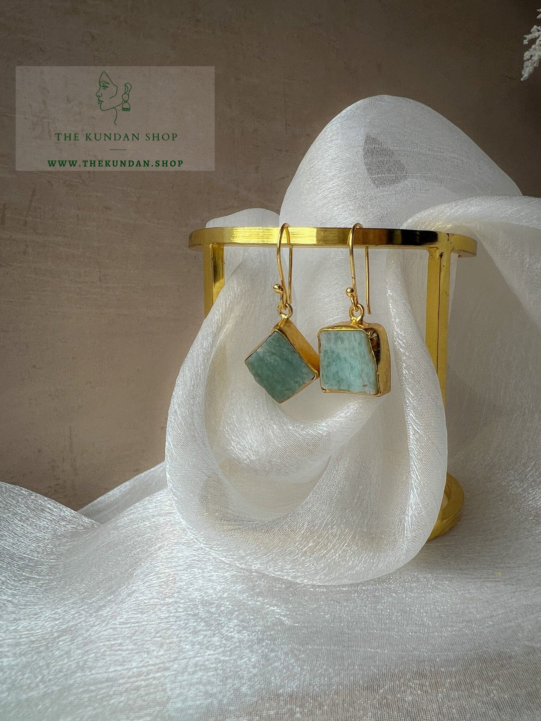 Gold Wrap Stones Earrings THE KUNDAN SHOP Mint 