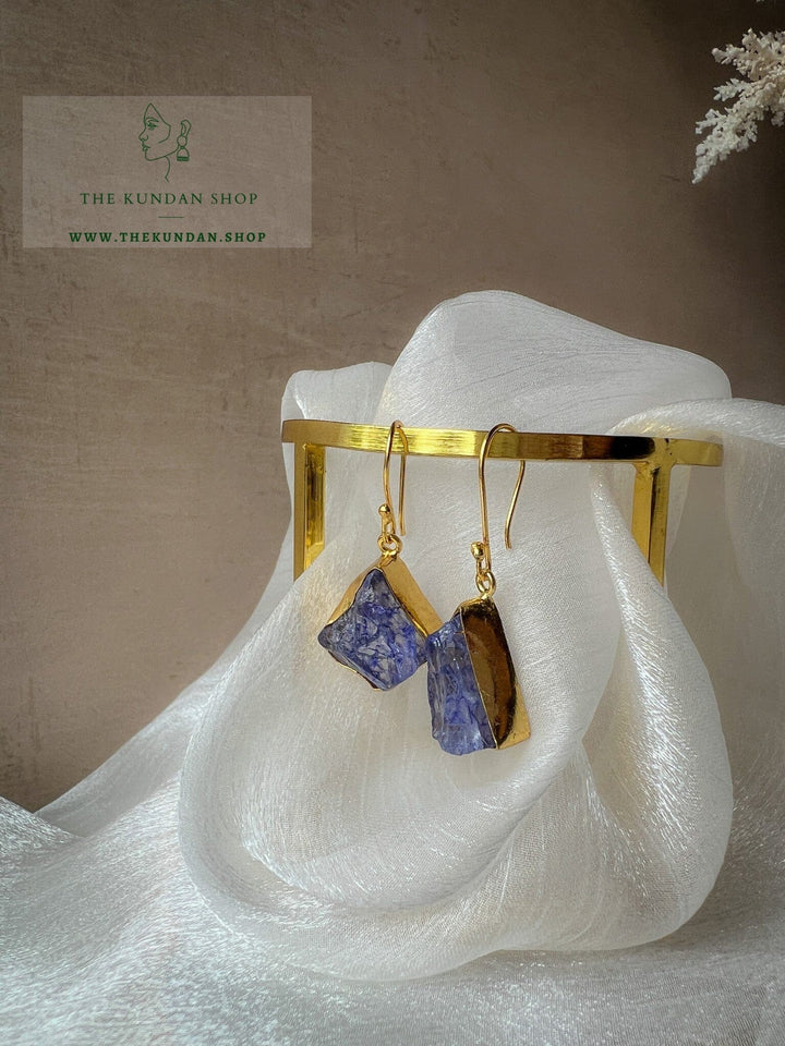 Gold Wrap Stones Earrings THE KUNDAN SHOP Purple 