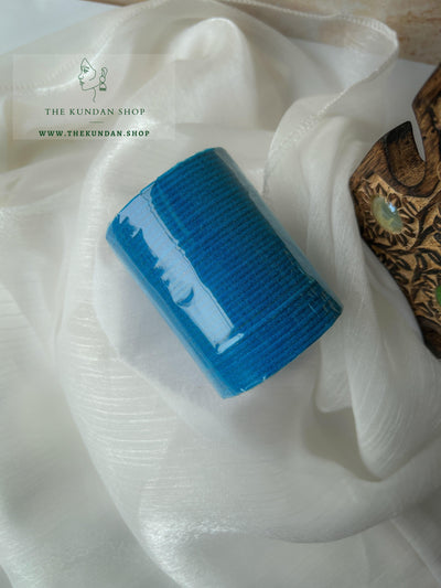 Velvet Bangles in Electric Blue Bangles THE KUNDAN SHOP 
