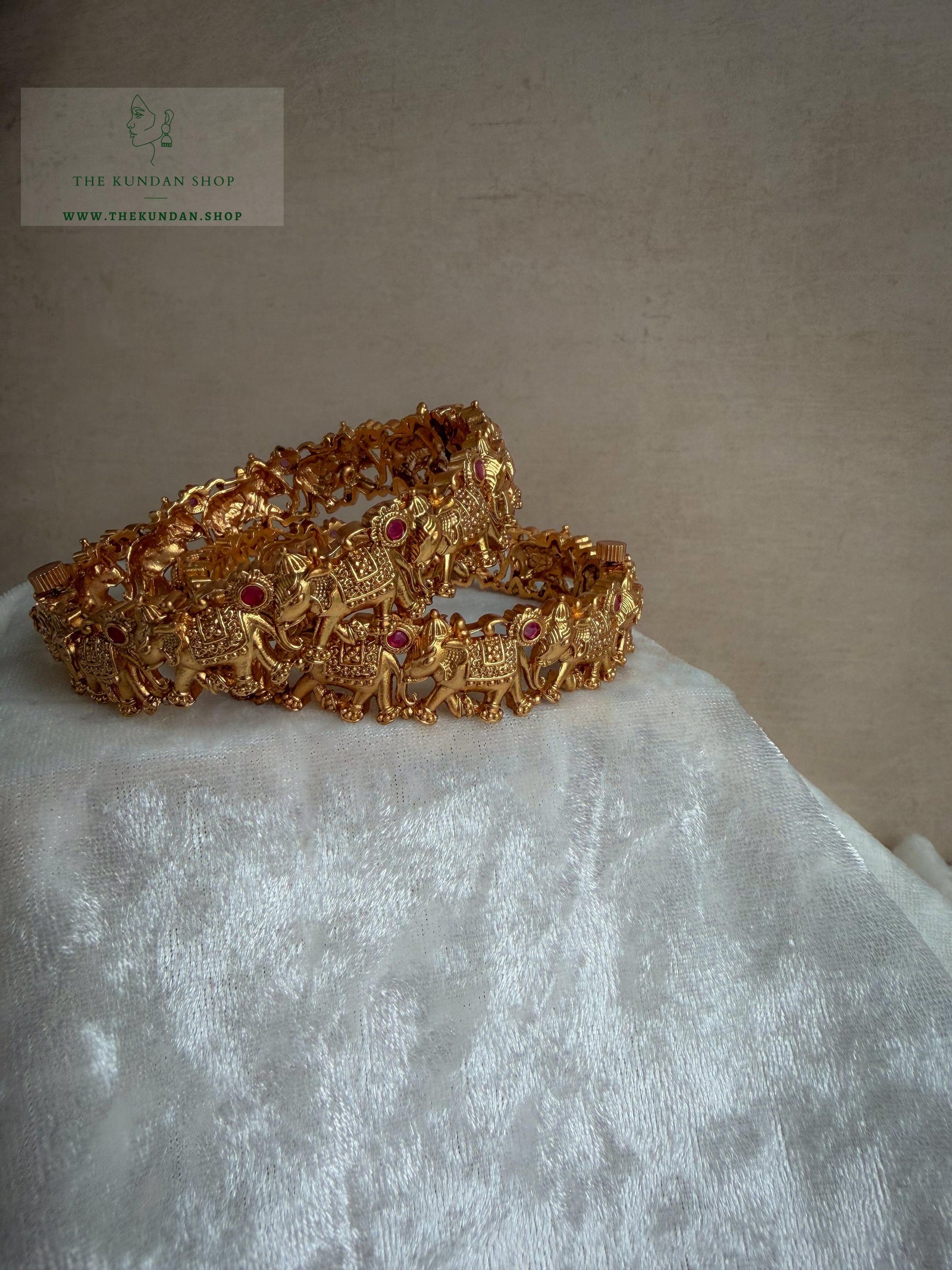 Elephant Herd 2.0 in Antique Bangles THE KUNDAN SHOP 