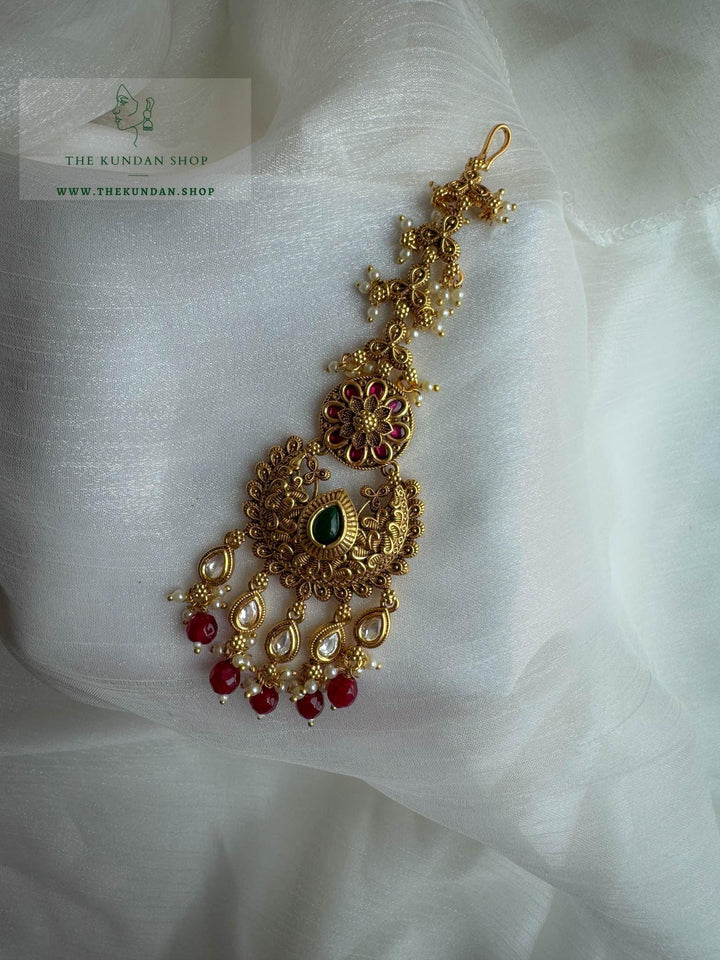Emerald Heart in Antique Necklace Sets THE KUNDAN SHOP 