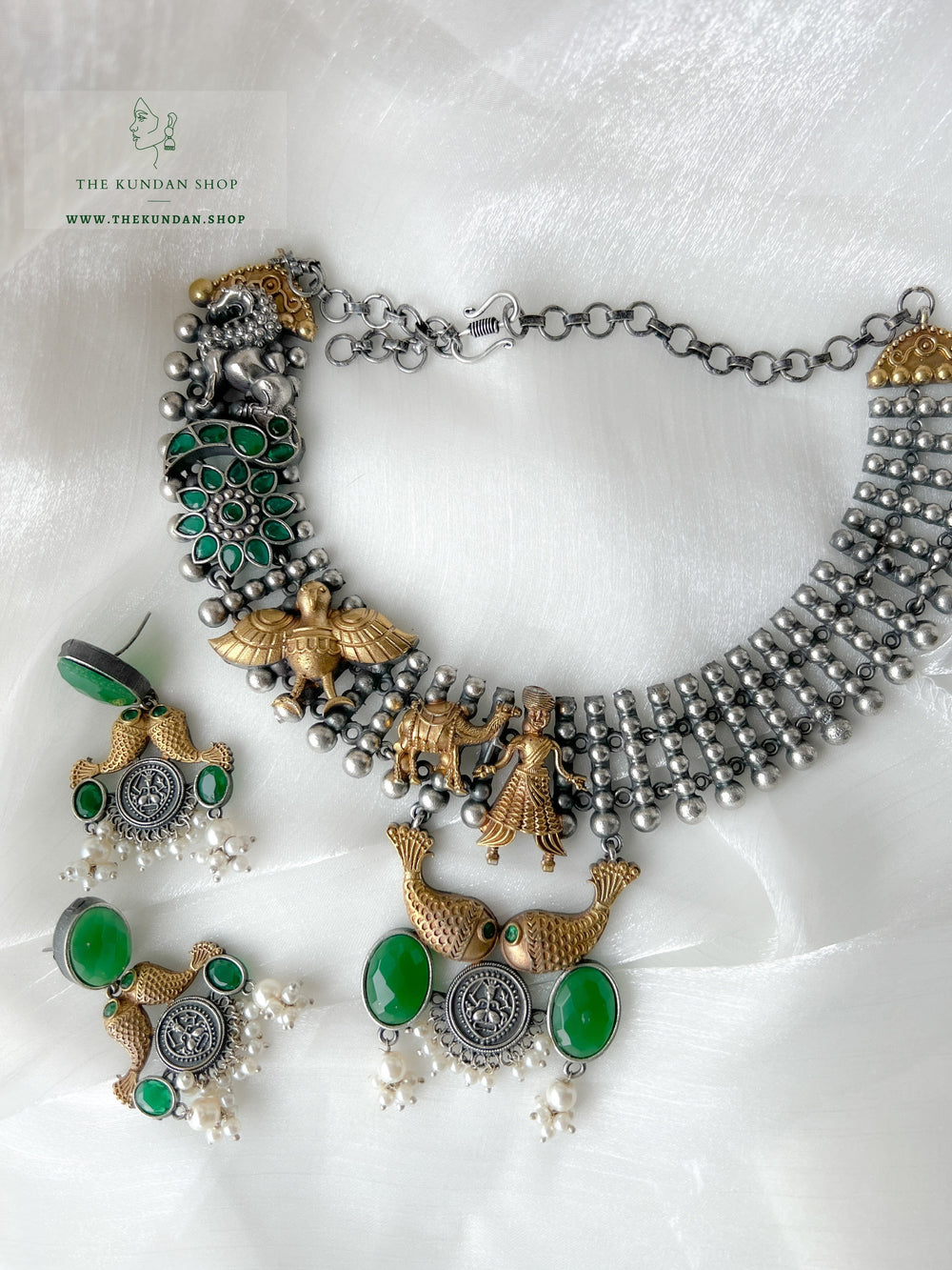 Storyteller // Oxidized Silver Necklace Sets THE KUNDAN SHOP 